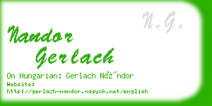 nandor gerlach business card